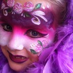 The Boston Face Painters - Fantasy Face Painting - Topsfield Fair - Purple and White Floral Mask